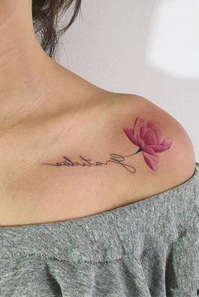 26 Adorable Script Tattoos On Shoulder